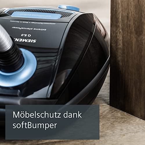 Siemens Staubsauger mit Beutel Q5.0 extreme silencePower VSQ5X1230, ideal für Allergiker, Hygiene-Filter, starke Saugleistung