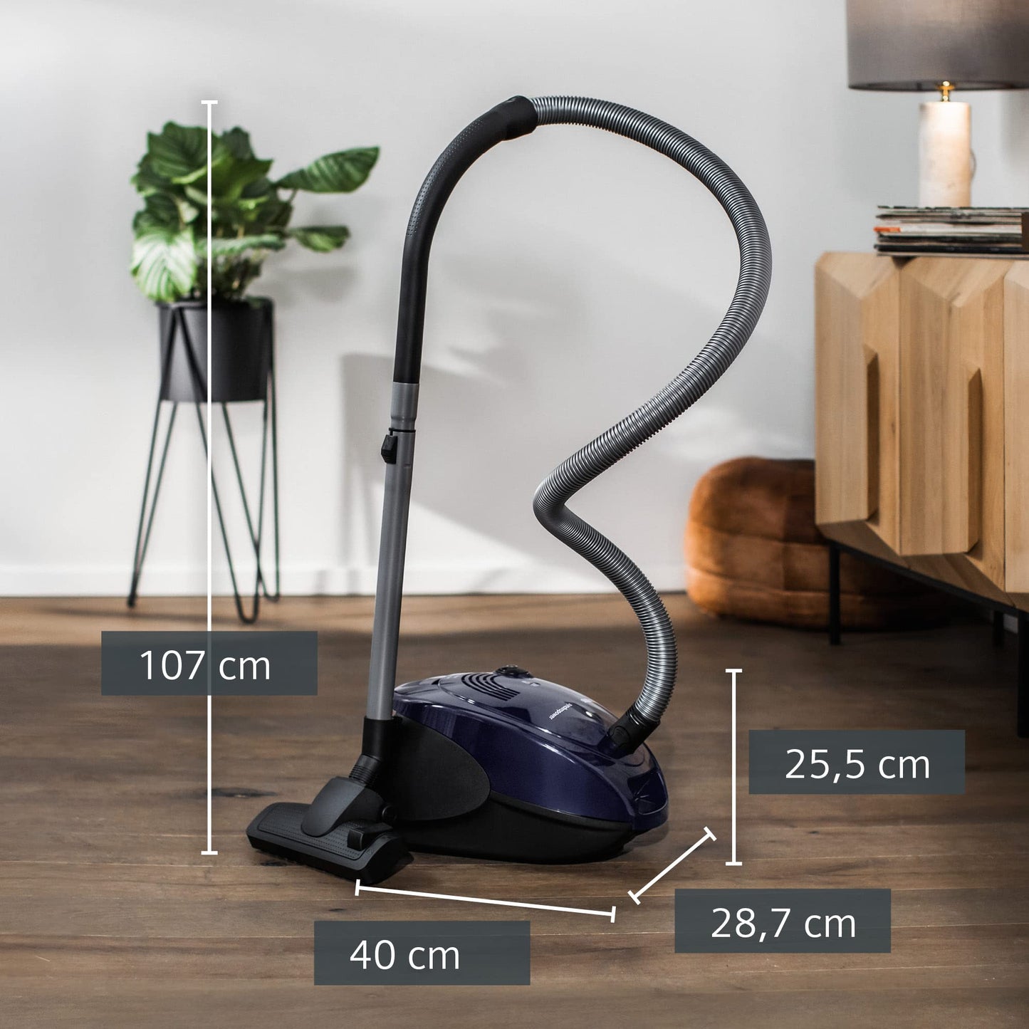 SIEMENS Staubsauger mit Beutel synchropower VS06B1110, Bodenstaubsauger, Hygiene-Filter, Bodendüse für Hartboden und Teppich, Starke Saugleistung