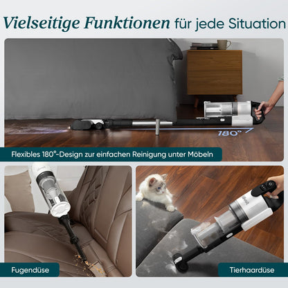 Levoit - Akku Staubsauger - Laufzeit für 75㎡ - Staubsauger Kabellos - 4-in-1 Vacuum Cleaner - 99,9 Prozent Filterleistung