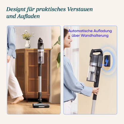 Levoit - Akku Staubsauger - Laufzeit für 100㎡ - Staubsauger Kabellos - Vacuum Cleaner - 99,99 Prozent HEPA-Filter - Selbststehend