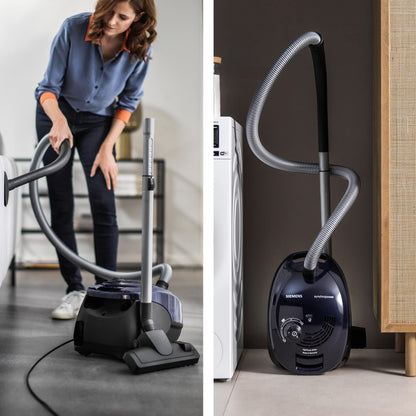 SIEMENS Staubsauger mit Beutel synchropower VS06B1110, Bodenstaubsauger, Hygiene-Filter, Bodendüse für Hartboden und Teppich, Starke Saugleistung