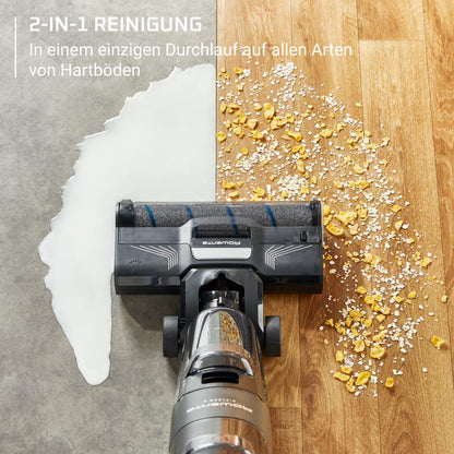 Rowenta X-Clean 4 kabelloser Nass-und Trockenstaubsauger, Selbstreinigungsfunktion, 50min Laufzeit, automatische Schmutzerkennung