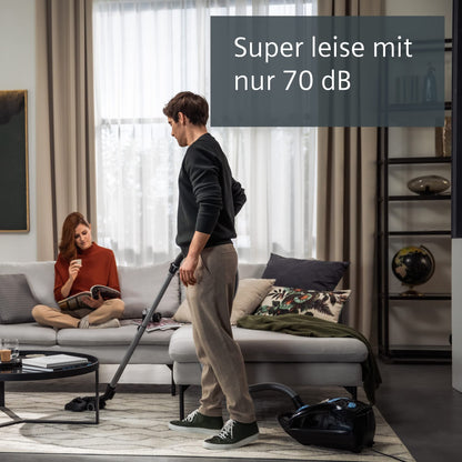 Siemens Staubsauger mit Beutel Q5.0 extreme silencePower VSQ5X1230, ideal für Allergiker, Hygiene-Filter, starke Saugleistung